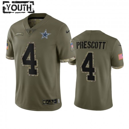 Tröjor Dallas Cowboys Dak Prescott 4 Olive 2022 Salute To Service Limited - Barn Tröjor Dallas Cowboys Dak Prescott 4 Olive 2022 Salute To Service Limited - Barn